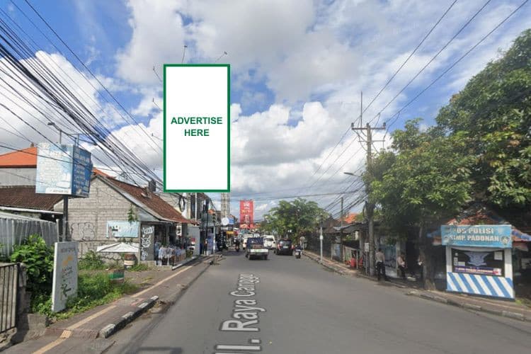 1 Panel Vertical Static Billboard at Jl. Raya Canggu No. 02B, Badung, Bali (nearby Gym Zone Canggu)