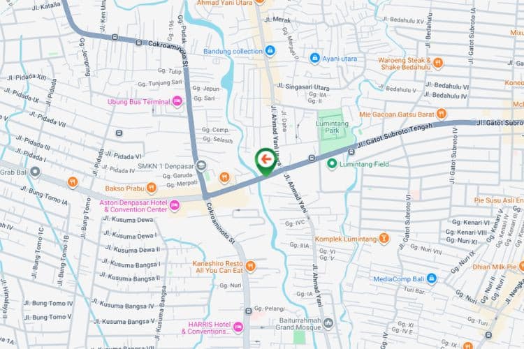 Map - Horizontal Static Billboard at Jl. Gatot Subroto, Denpasar, Bali  (nearby Red Dragon Ramen Gatsu)