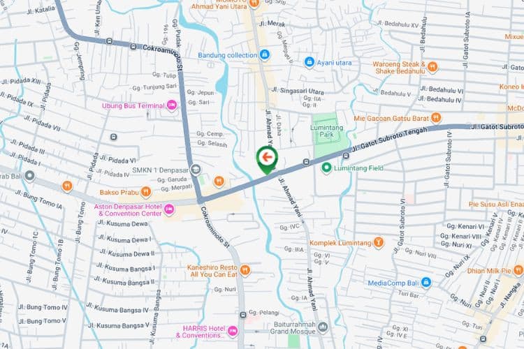 Map - Horizontal Static Billboard at Jl. Gatot Subroto, Denpasar, Bali  (nearby Red Dragon Ramen Gatsu, Side A)