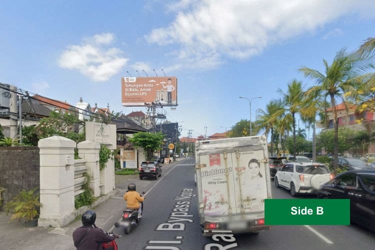 Horizontal Static Billboard at Jl. Bypass Ngurah Rai - Jl. Hang Tuah Sanur, Denpasar, Bali  (Sanur Intersection, Side B)