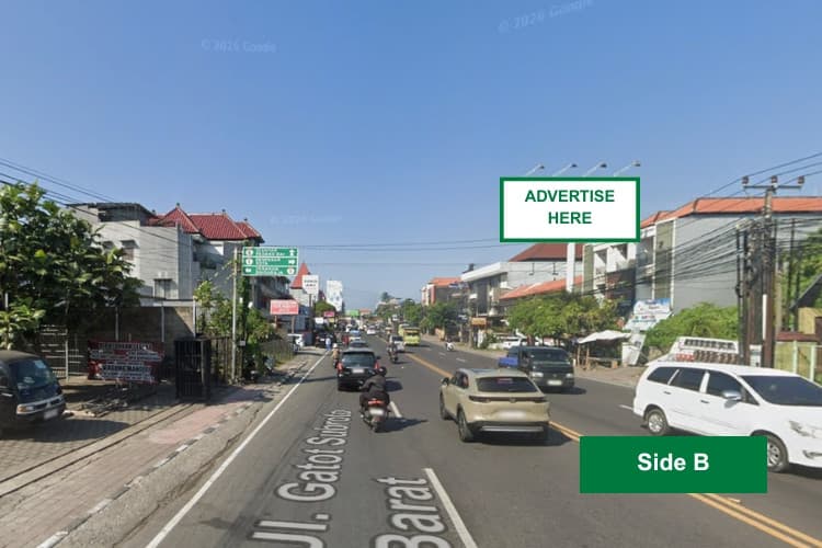 1 Sided Horizontal Static Billboard at Jl. Gatot Subroto, Denpasar, Bali (nearby Aston Denpasar Hotel, Side B)