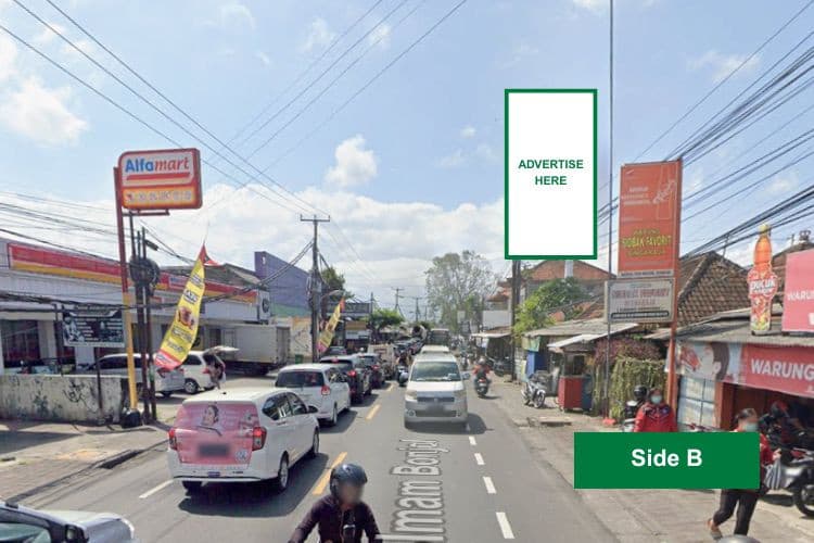 Vertical Static Billboard at Jl. Imam Bonjol, Denpasar, Bali  (nearby Pie Susu Dhian Khas Bali)