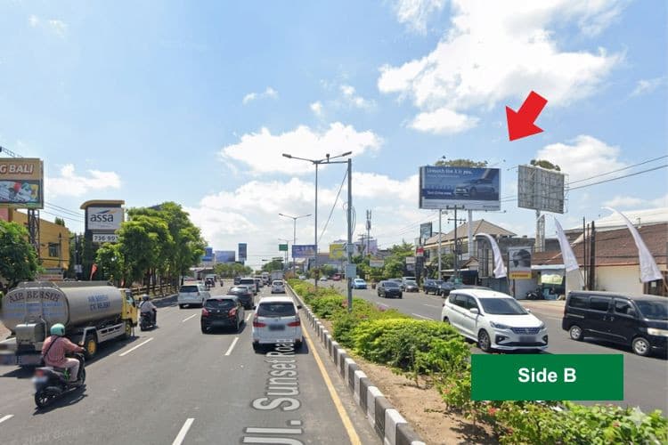 1 Sided Horizontal Static Billboard at Jl. Sunset Road, Badung, Bali (nearby GrandLucky Supermarket, Side B)