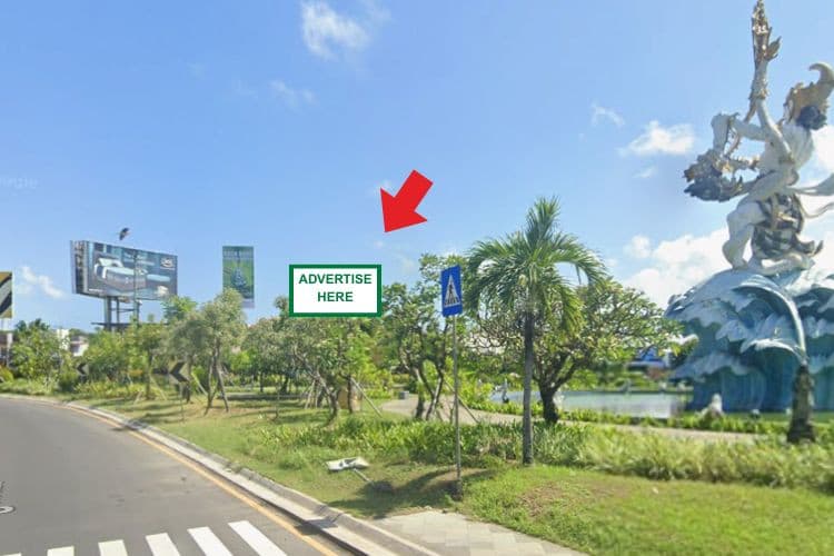 1 Panel Horizontal Static Billboard at Jl. ByPass Ngurah Rai Simpang Siur, Underpass, Badung, Bali (nearby Dewa Ruci Statue)