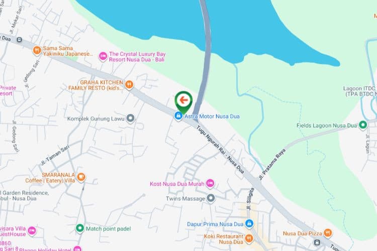 Map -Horizontal Static Billboard at Jl. Bypass Ngurah Rai - Toll Bali Mandara, Nusa Dua, Badung, Bali  (across Astra Motor Nusa Dua, Side A)