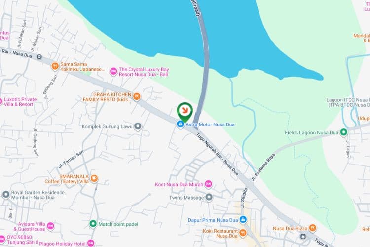 Map - Horizontal Static Billboard at Jl. Bypass Ngurah Rai, Nusa Dua, Badung, Bali  (across Astra Motor Nusa Dua, Side B)