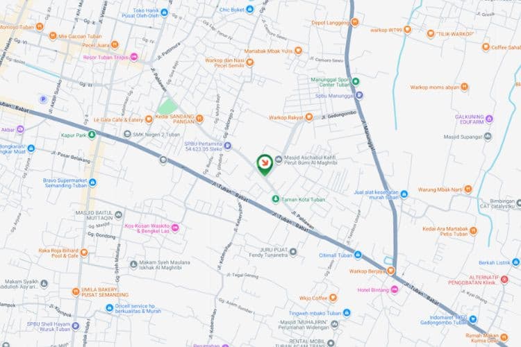 Map - Horizontal Static Billboard at Jl. Gedongombo, Tuban, Jawa Timur  (intersection Jl. Pahlawan)