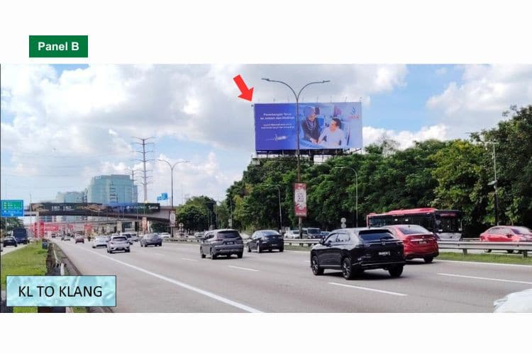 Horizontal Unipole Billboard at Federal Highway KM19.6, Shah Alam, Selangor (near Kelab Golf Negara Subang)