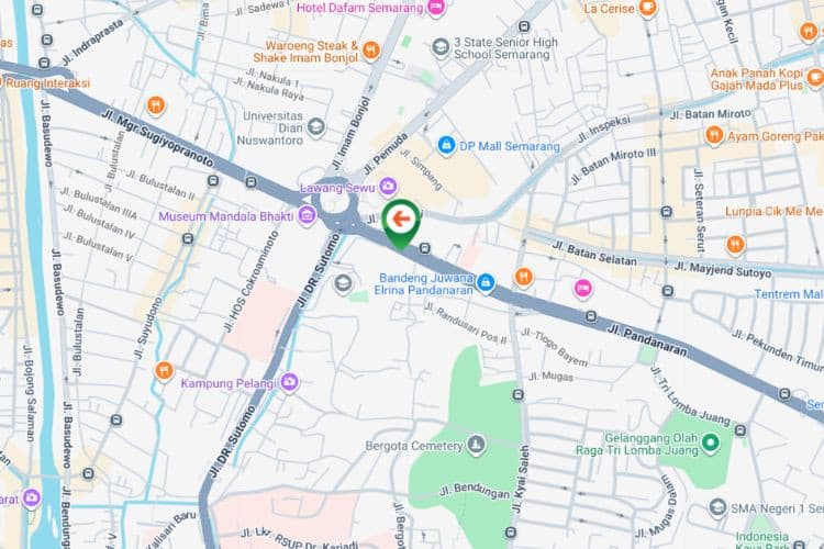 Map - Vertical Static Billboard at Jl. Pandanaran, Semarang, Jawa Tengah  (in front of Holland Bakery)