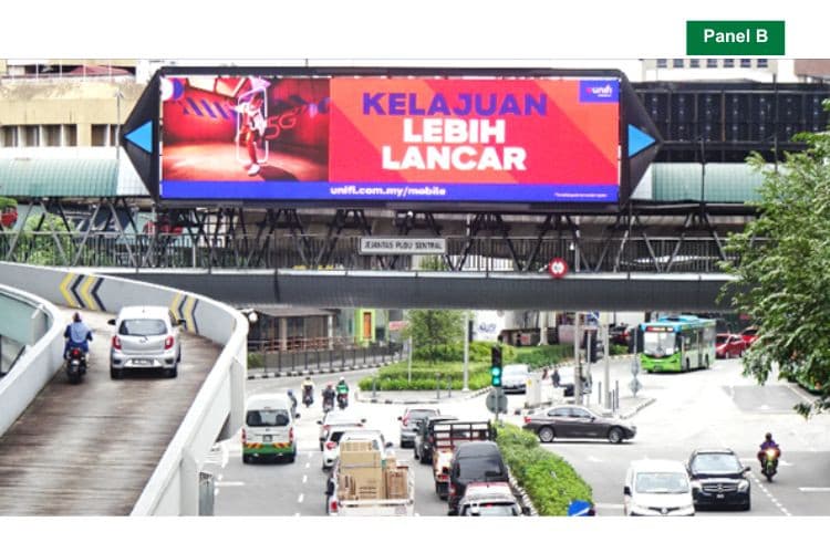 Digital Overhead Bridge Billboard at Jalan Pudu, Pudu Sentral, Kuala Lumpur