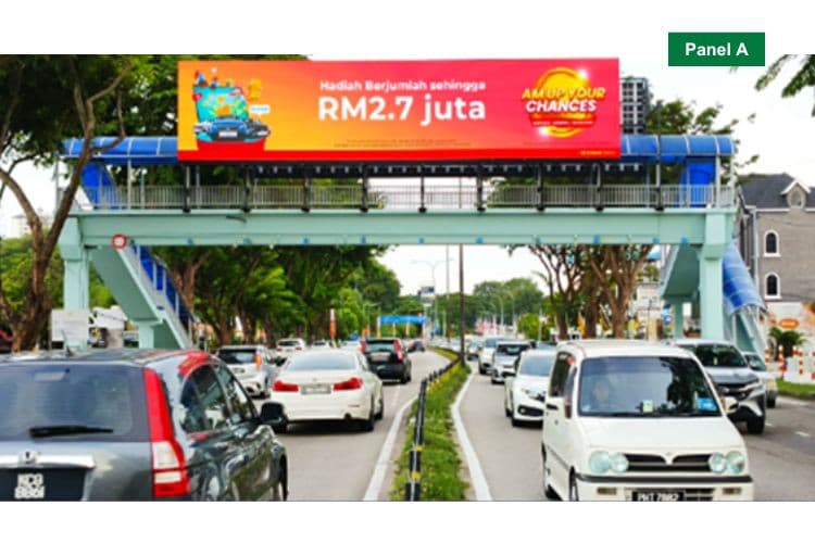 Digital Overhead Bridge Billboard at Jalan Masjid Negeri, Jelutong, Penang beside Shell
