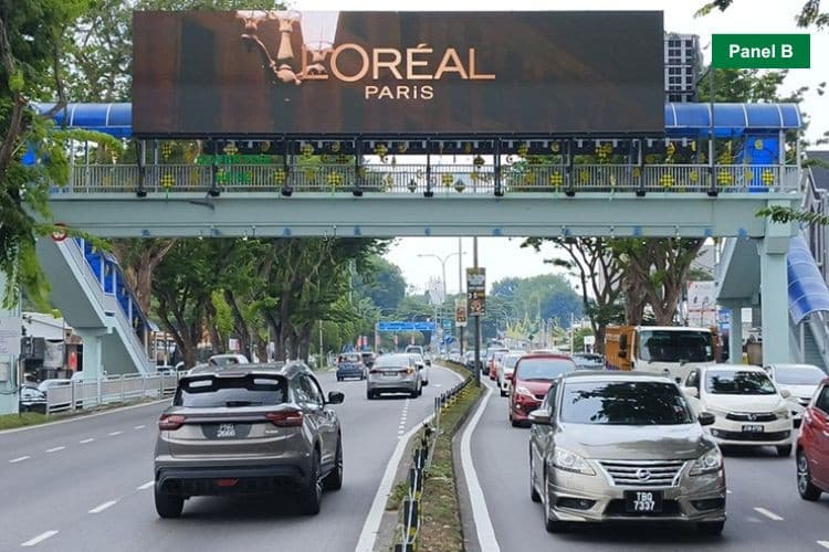 Digital Overhead Bridge Billboard at Jalan Masjid Negeri, Jelutong, Penang beside Shell