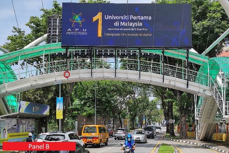 Digital Overhead Bridge Billboard at Jalan Sultan Ahmad Shah, George Town, Penang near UOB