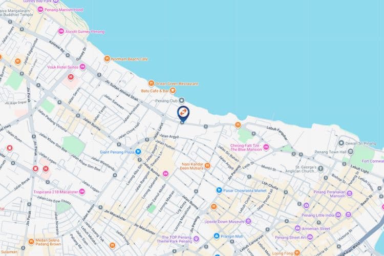 Map - Digital Overhead Bridge Billboard at Jalan Sultan Ahmad Shah, George Town, Penang near UOB