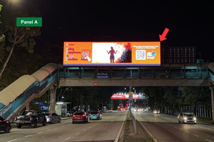 Digital Overhead Bridge Billboard at Jalan Sungai Pinang, George Town, Penang near Karpal Singh Drive