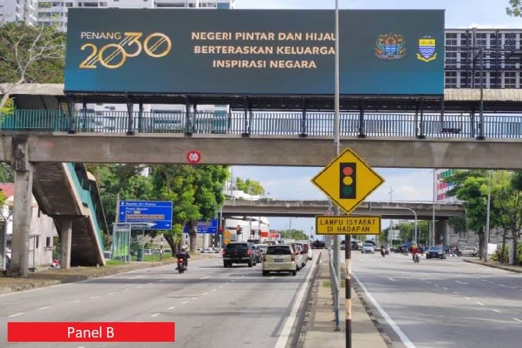 Digital Overhead Bridge Billboard at Jalan Sungai Pinang, George Town, Penang near Karpal Singh Drive