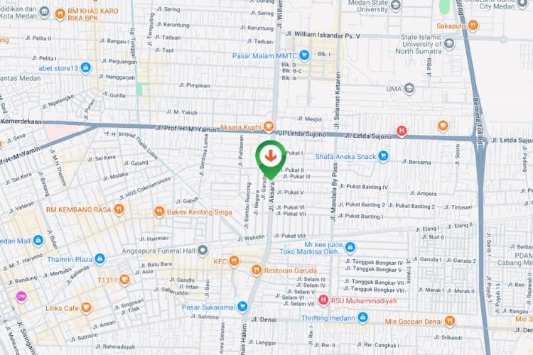 Map - Vertical Static Billboard at Jl. Aksara Plaza, Medan, Sumatera Utara (nearby Gio Bakery)