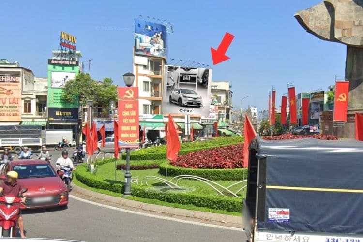 1 Panel Horizontal Wallscape Billboard at 610 Dien Bien Phu, Thanh Khe Ward, Da Nang City (Mother Nhu Monument Roundabout)