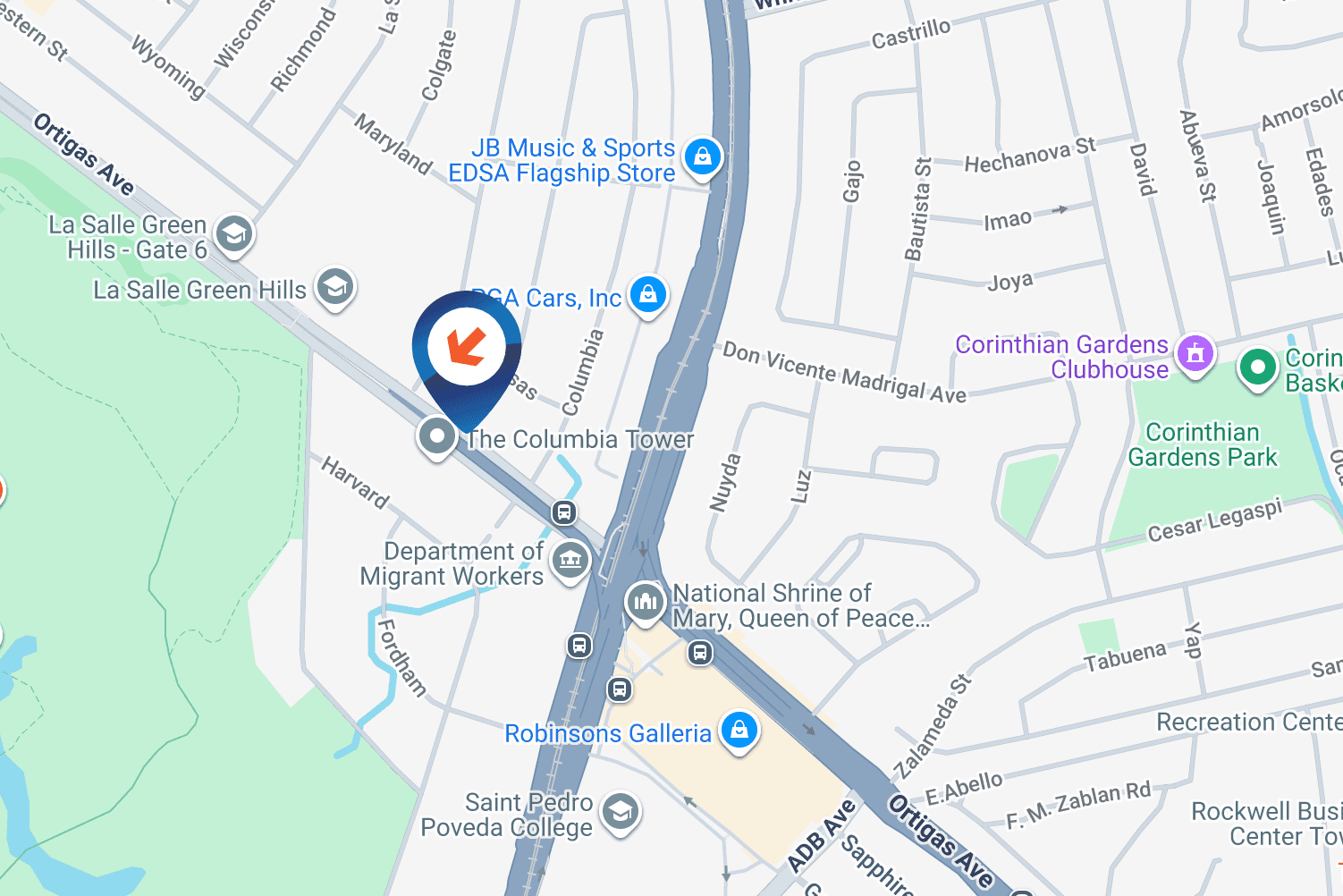 Map - Horizontal Digital Screen Billboard at Ortigas Ave., Mandaluyong, Metro Manila (Quezon City-bound, Near La Salle Greenhills)