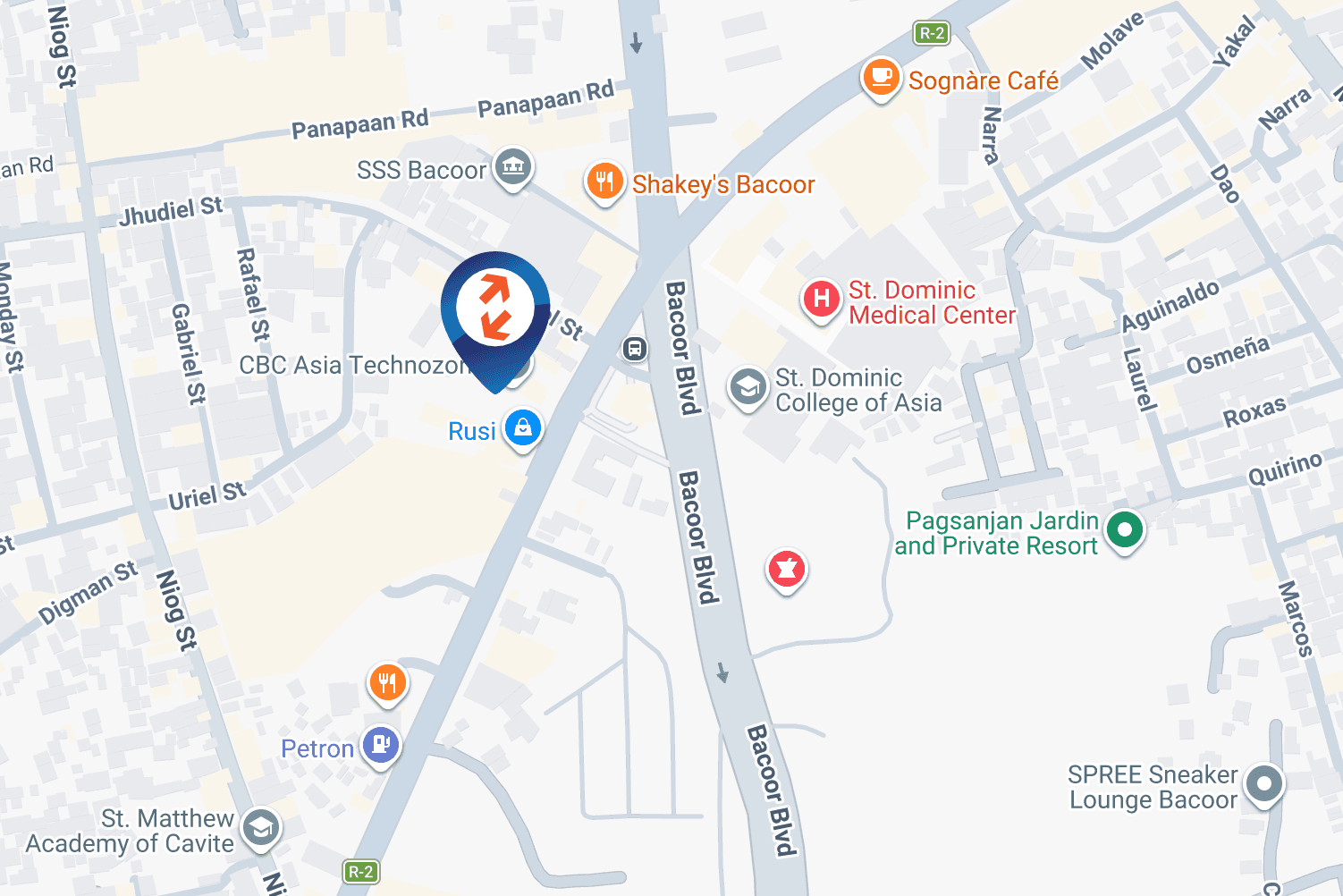 Map - Vertical Digital Screen Billboard at CBC Asia Technozone, Aguinaldo Highway, Bacoor, Cavite (In front of Hotel Sogo Molino)