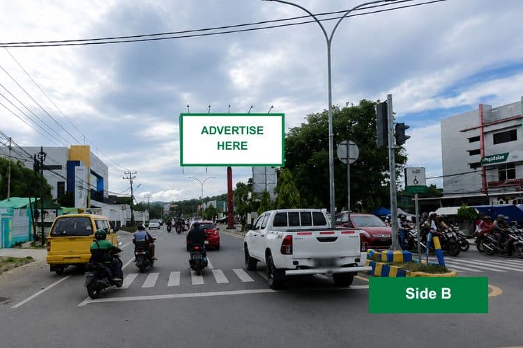 Horizontal Static Billboard at Jl. Basuki Rahmad, Sorong, Papua Barat Daya nearby Bank Mandiri Sorong (Side B, Day View)