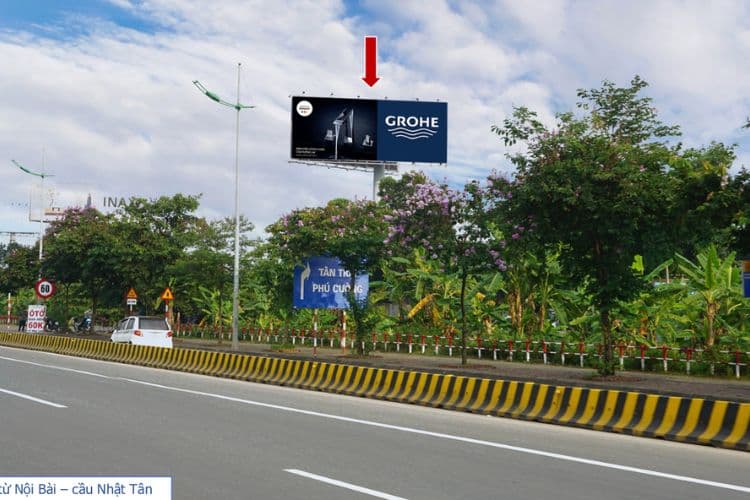 Panel A - Horizontal Unipole Billboard at Noi Bai International Airport, Ba Dinh Ward, Ha Noi City (Opposite Noi Bai Airport, Nhat Tan - Noi Bai street)