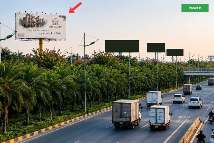 2 Sided Horizontal Unipole Billboard at Directly opposite Noi Bai International Airport, Soc Son , Ha Noi City