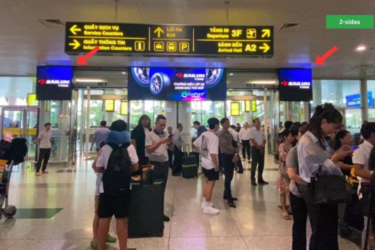 3 Panel Horizontal LED Screen Billboard at Noi Bai International Airport, Ha Noi City (A1 - Terminal 2)