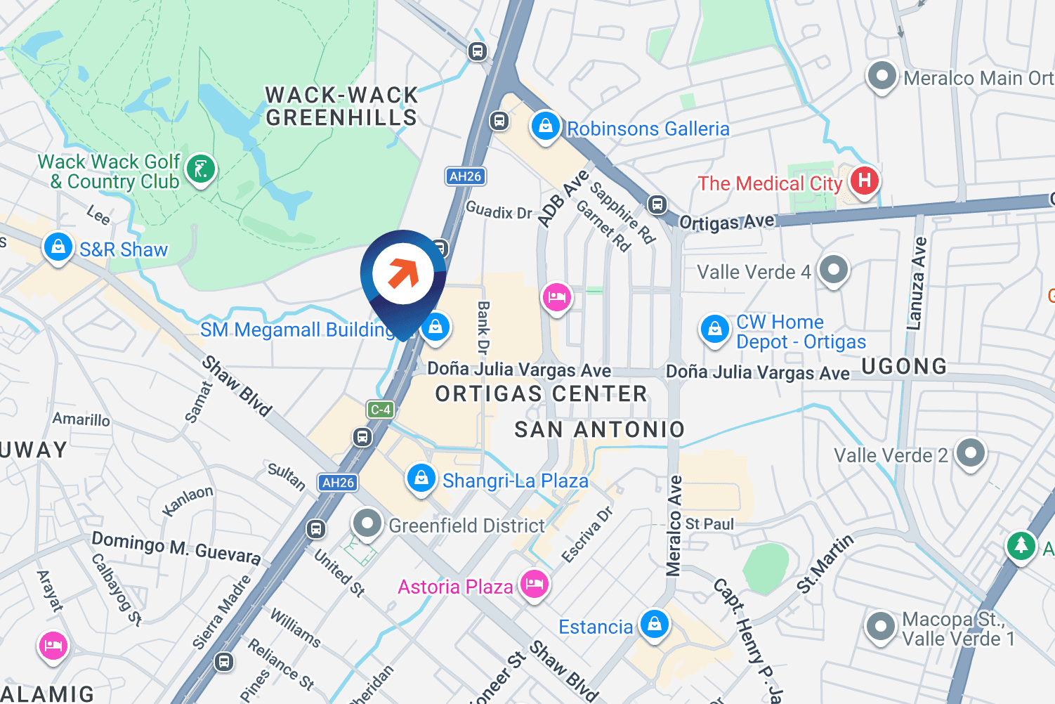 Map - Vertical Digital Screen Billboard at 82 Epifanio de los Santos Ave., Mandaluyong, Metro Manila (Across SM Megamall)