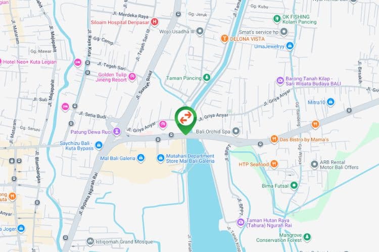 map - Horizontal Static Billboard at Jl. Bypass Ngurah Rai, Pemogan, Denpasar, Bali nearby Mega Boutique