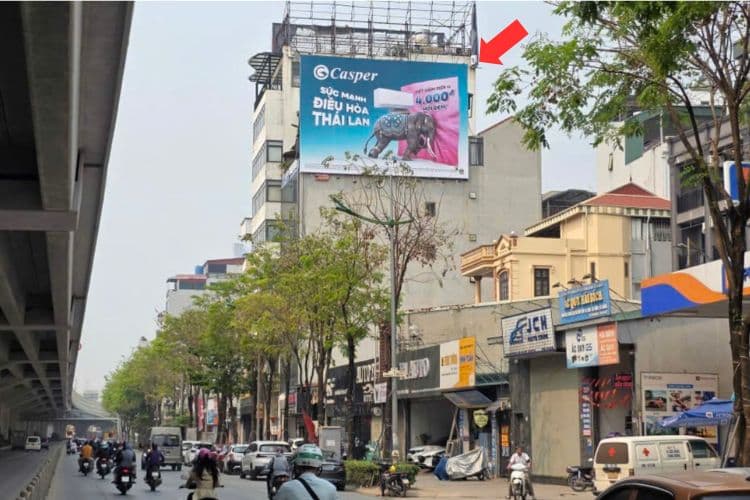 Day time - Horizontal Wallscape Billboard at 365 Pham Van Dong , Xuan Thuy , Ha Noi City (3 Ring Road)