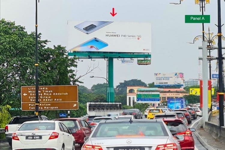 2 Sided Horizontal Unipole Billboard at Jalan Jambatan Kota, Klang, Selangor