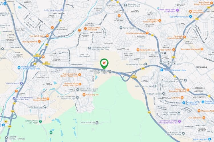 Map - Free Standing Billboard at NSE Highway KM257.1, Seremban, Negeri Sembilan (from Port Dickson to Senawang)