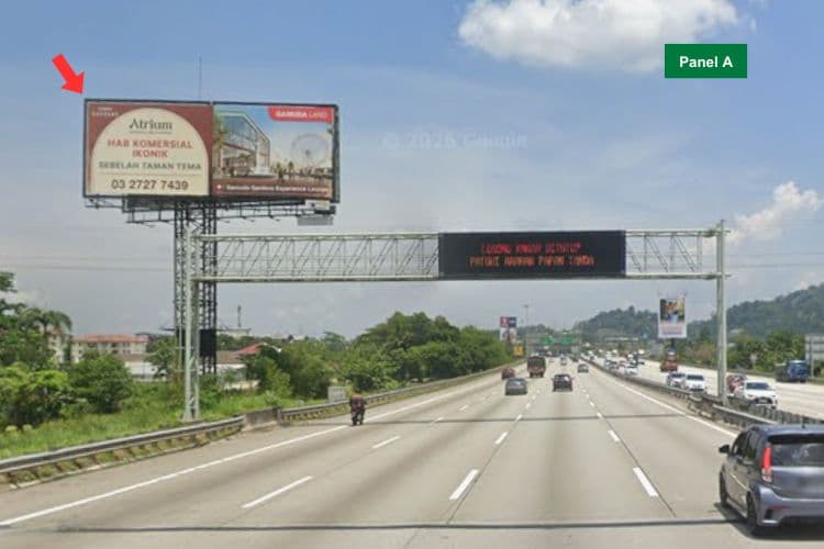 Horizontal Unipole Billboard at NSE Highway KM454, Sungai Buloh, Selangor