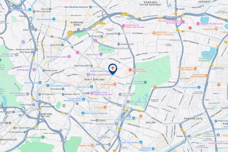 Map - Vertical Digital Screen Billboard at Jalan Imbi, Kuala Lumpur (opposite Bangunan LTAT)