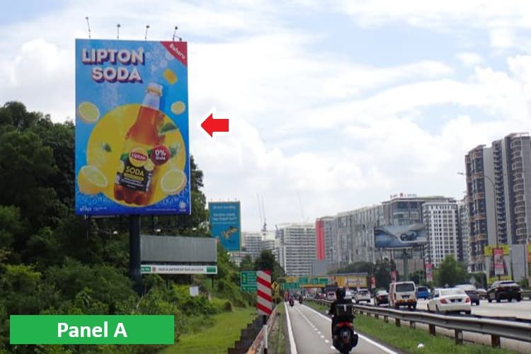 2 Sided Vertical Unipole Billboard at Federal Highway KM17.5-b, Shah Alam, Selangor (Subang Jaya Interchange)