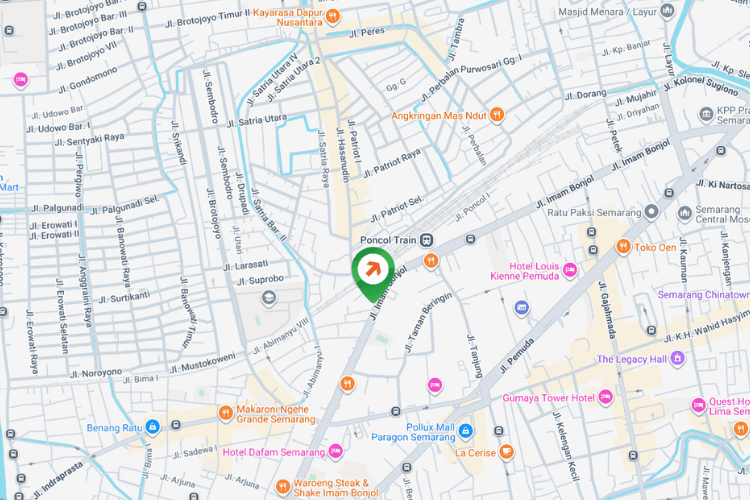 Map - Vertical Static Billboard at Jl. Imam Bonjol, Semarang, Jawa Tengah (across SPBU Imam Bonjol)