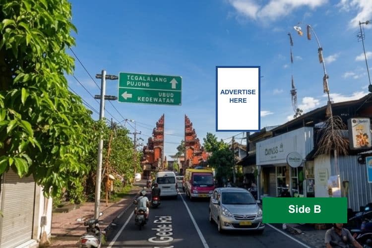 Vertical Videotron Billboard at Jl. Cok Gede Rai, Gianyar, Bali  (nearby Patung Arjuna intersection) - Day View