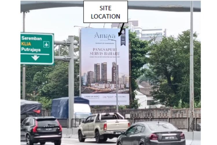 1 Sided Vertical Minipole Billboard at LDP Highway, Bandar Utama, Petaling Jaya, Petaling Jaya, Selangor (from 1 Utama)