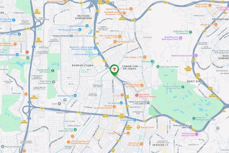 Map - Vertical Minipole Billboard at LDP Highway, Bandar Utama, Petaling Jaya, Petaling Jaya, Selangor (from 1 Utama)
