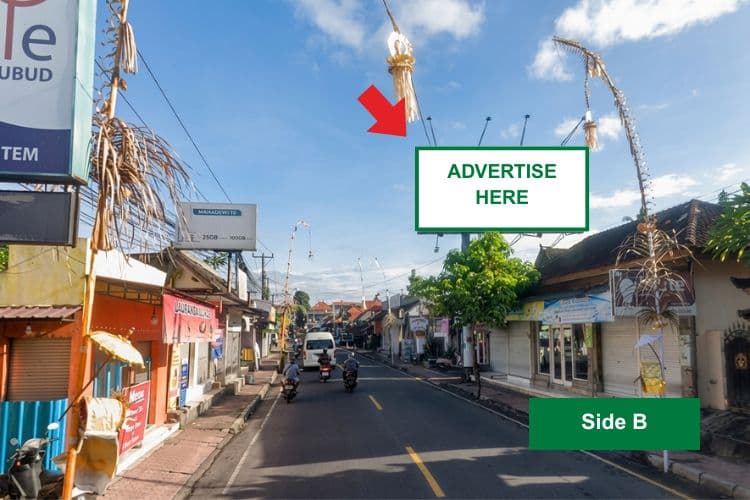 1 Sided Horizontal Static Billboard at Jl. Cok Gede Rai, Gianyar, Bali ((towards Ubud))