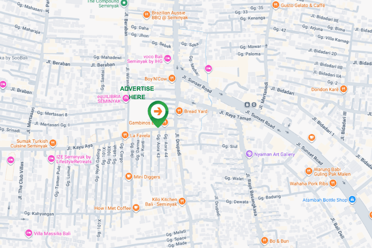 Map -Vertical Static Billboard at Jl. Kayu Aya, Badung, Bali (nearby BMM Money Changer)