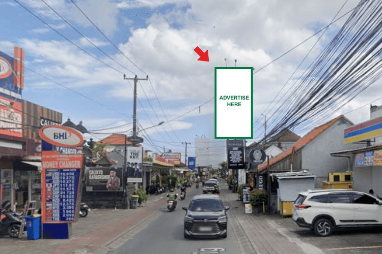 1 Panel Horizontal Static Billboard at Jl. Batu Belig, Badung, Bali ((towards Batu Belig Beach))