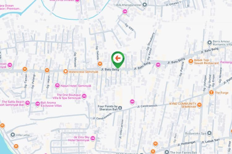 Map - Vertical Static Billboard at Jl. Batu Belig, Badung, Bali (towards Kerobokan)