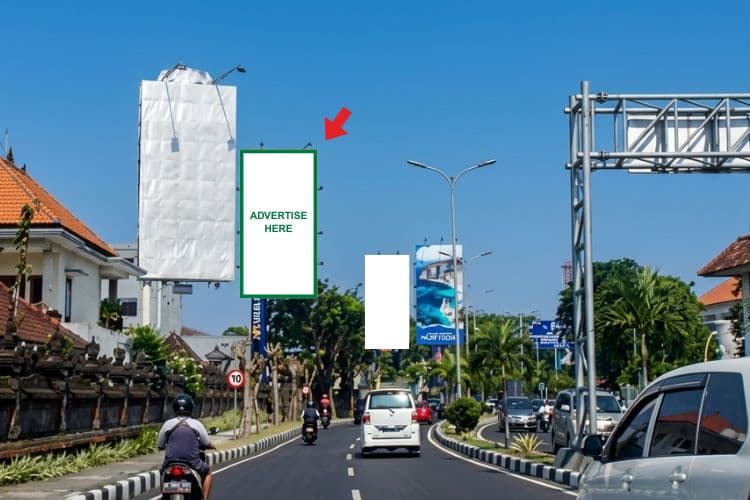 Vertical Static Billboard at Jl. Bandara Ngurah Rai, Badung, Bali (towards Denpasar)