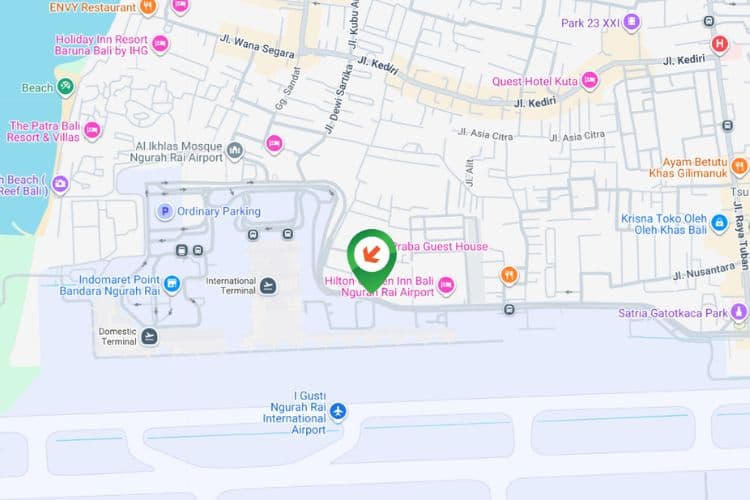 Map - Vertical Static Billboard at Jl. Bandara Ngurah Rai, Badung, Bali (towards Denpasar)
