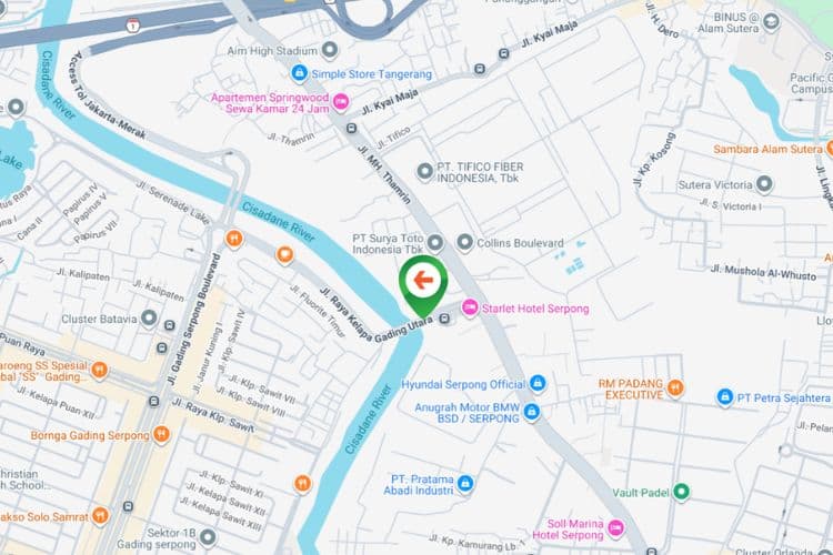 Map - Vertical Static Billboard at Jl. Raya Kelapa Gading Utara, Tangerang Selatan, Banten (Gading Serpong Bridge)