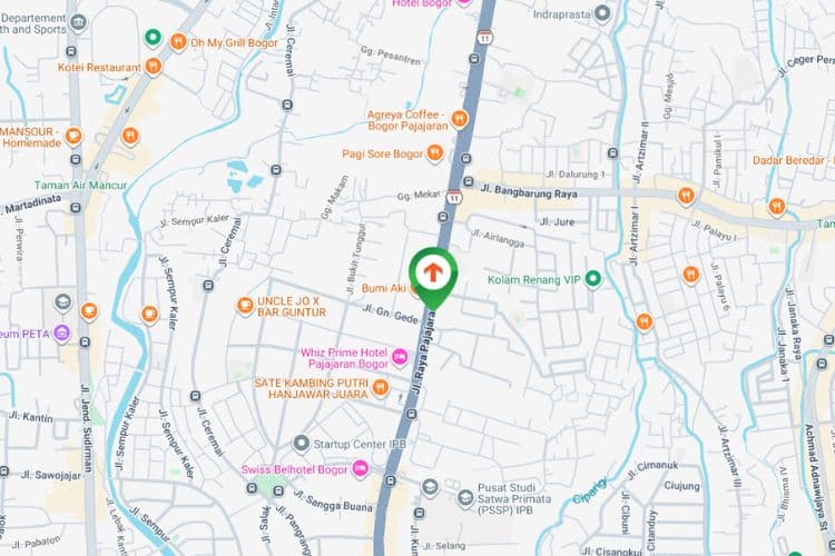 Map - Vertical Static Billboard at Jl. Raya Padjajaran, Bogor, Jawa Barat (near Masjid Salman Farisi, towards Tol Jagorawi)