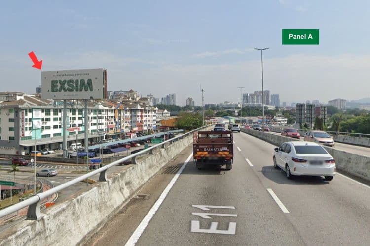 2 Sided Horizontal Unipole Billboard at LDP Highway, Petaling Jaya, Selangor (infront of Kelana Jaya Medical Centre)