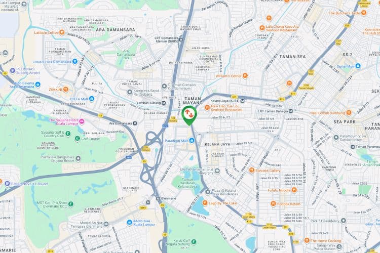 Map - Horizontal Unipole Billboard at LDP Highway, Petaling Jaya, Selangor infront of Kelana Jaya Medical Centre